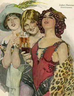 Drei Frauen trinken