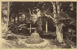 Charcoal Burning Process Drucke: Wood Stack for Charcoal Burning