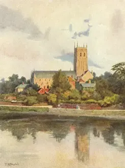 Worcestershire England Landmarks Drucke: Worcester Cathedral 1909