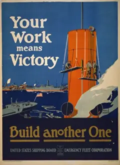 Vintage Poster Drucke: Your work means victory - build another one