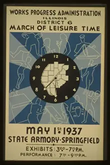 WPA Posters Drucke: Works Progress Administration, Illinois, District 6 - March