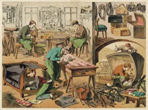 Atelier eines Schuhmachers und Sattlers