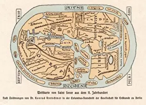 Medieval World Maps Drucke: World Map / St Sever 11C