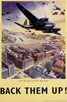 World War Two Posters Drucke: Back Them Up - World War Two poster