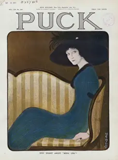 Puck Magazine Art Drucke: Why worry about Mona Lisa?
