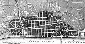 Historical Maps Of England Drucke: WRENs PLAN 1666