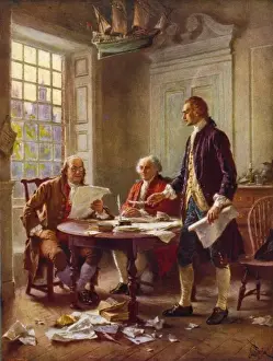 Drucke von Die Erstellung der Unabhängigkeitserklärung im Jahr 1776 J Drucke: Die Erstellung der Unabhängigkeitsdeklaration, 1776