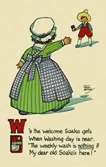 Early 20th Century Advertising Artwork Drucke: Ws the Welcome Soako gets