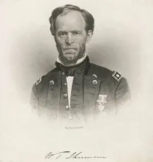 Historical American Figures Drucke: Wt Sherman / Ritchie Eng