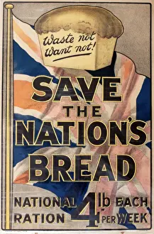 Erster Weltkrieg-Plakat, Erhalt der Nationen Brot