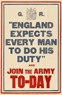 Poster Drucke: Erster Weltkrieg-Rekrutationsplakate - England erwartet