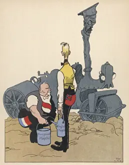World War 1 Cartoons Drucke: Ww1 Steam Roller