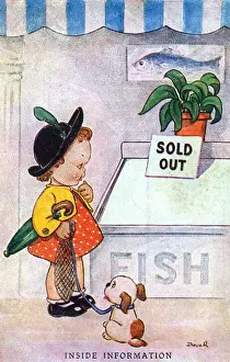 WWII Home Front Life Drucke: WW2 era - Comic Postcard - Inside Information
