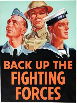 WW2 Recruitment Poster Drucke: WW2 poster, Back up the Fighting Forces