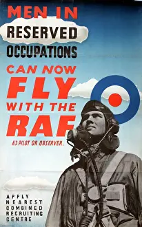 Historische Plakate Drucke: Fliege mit der RAF während des Zweiten Weltkriegs