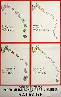 Plakatafischemittel WW II - Bitte Rettungsmaterial anfordern