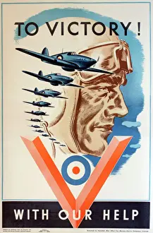 Historische Plakate Drucke: Mit unserer Hilfe zur Sieg - Wir werden es schaffen!