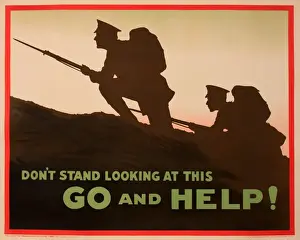 WWI Recruiting Poster Drucke: WWI Poster, Go and Help
