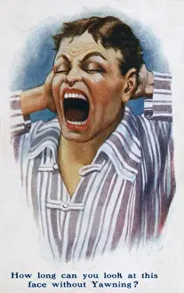 Young Man Sleeping Drucke: Yawning Man - waking up