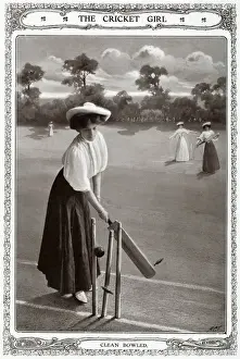 Drucke von Zena Dare (1887-1975), englische Sängerin und Schauspielerin, Modell für angemessene Kleidung zum Cricket. 1906 Zena Drucke: Zenä Däre