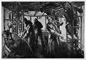 WWI Aerial Warfare Drucke: Zeppelin Interior 2
