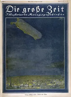 World War I Aerial Combat Drucke: Zeppelin over Paris 1914