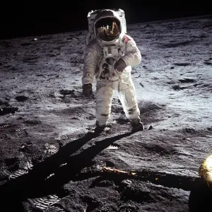Buzz Aldrin auf dem Mond.