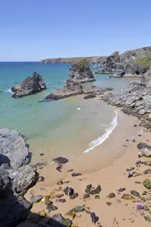 Uk Coastal Landscape Drucke: Beach - Bedruthan Steps, Cornwall, UK