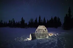 M Watson Wildlife Photographer Drucke: Igloo - at night