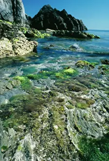 Lundy UK - niedriger Frühjahrstief auf dem Kanal von Bristol