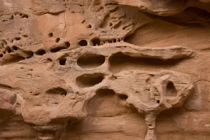 Geological Formations USA Drucke: Distinctive erosion patterns in sandstone cliff. Arches National Park, Utah
