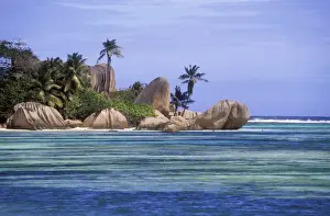 Seychelles Travel Photography Drucke: Seychelles Anse Source D'Argent beach, in La Digue