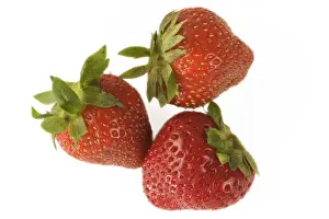 Personal Use Prints Only Drucke: Strawberries - three in studio shot