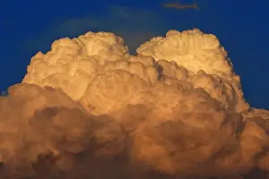 Stormy Weather Images Drucke: Thunder Clouds - forming in evening light, Lower Saxony, Germany