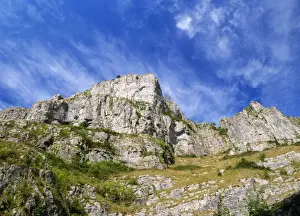 Limestone Rock Formations Europe Drucke: UK - Cheddar Gorge, Limestone cliffs, west side. Somerset, UK