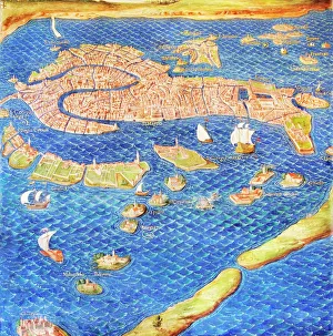 Karte des 16.Jahrhunderts von Venedig