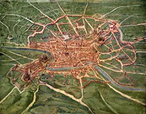 Drucke von Der Plan des 16. Jahrhunderts von Rom Bilder Datiert 2011 Juli: Römische Stadtplan des 16ten Jahrhunderts
