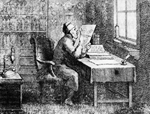 18th Century Scientist Drucke: 18th Century scientist at work, artwork