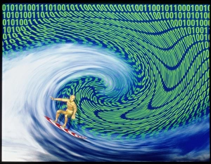 High Tech Communications Drucke: Abstract computer artwork of surfing the internet