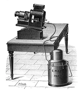 Early Cinema Equipment Drucke: Acetylene-powered projector, 1897
