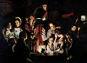 Drucke von Die Luftpumpe von Joseph Wright (1734-1797). Diese Kunstwerke wurde 1768 gemalt W Drucke: Die Luftkompressur von Joseph Wright