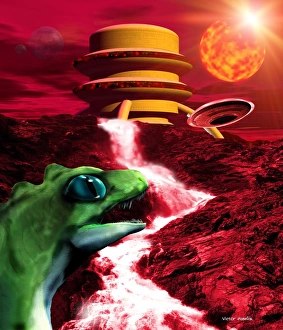 UFOs Drucke: Unerwünschtes Landschaft