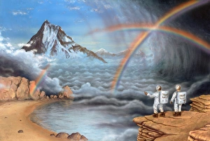 Future Space Exploration Drucke: Alien planet exploration, artwork