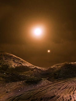 Binary Star System Drucke: Alien planetary surface