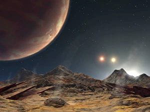 Gas Giant Planet Drucke: Alien planetary system, artwork C014 / 0567