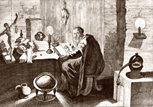 Medical History Images Drucke: Anatomist at work, 18th century
