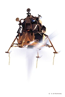 Manned Spaceflight History Drucke: Apollo 11 lunar module, computer artwork