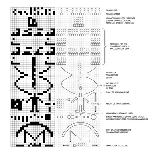 DNA Drucke: Arecibo-Nachricht und entschlüsselter Schlüssel C016/6817