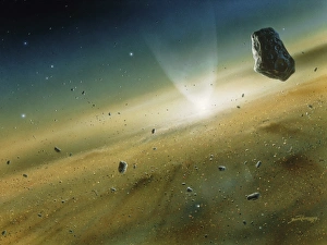 Solar System Science Drucke: Artwork of asteroids in the early solar system