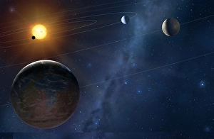 Astronomical Artwork Drucke: Artwork of an Extrasolar Planetary System